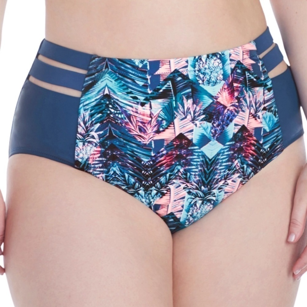 NWT Raisins Curve Indo Nights Kingston Caged High Waisted Bikini Bottoms